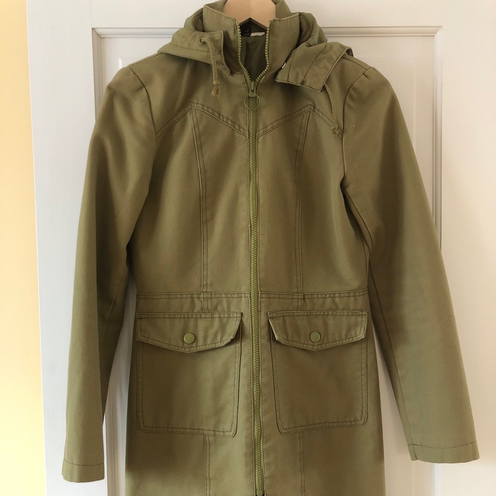 H&M green trench coat